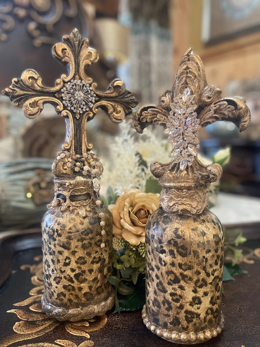 Michelle Butler Standing Art Pieces with Leopard LIMITED