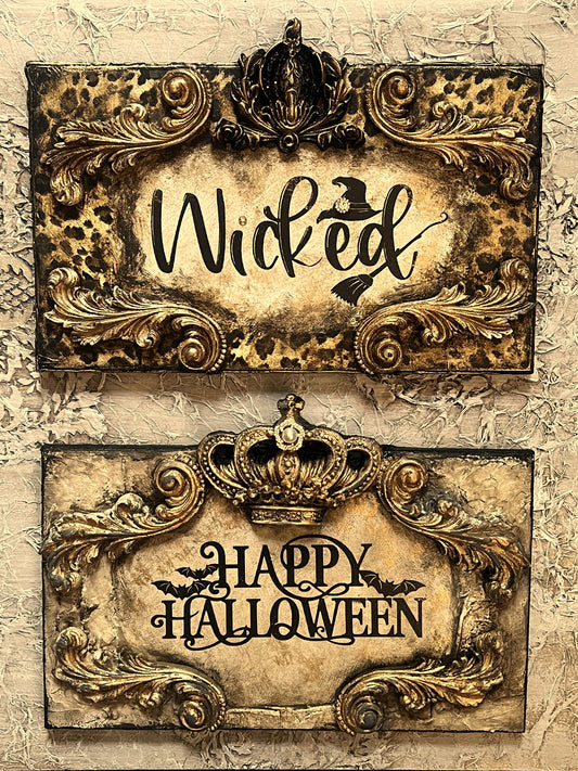 Michelle Butler Happy Halloween and Wicked Plaques