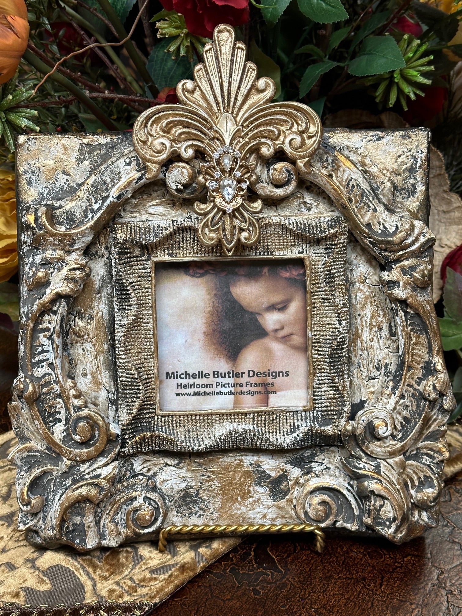 Michelle Butler Tabletop Frame with Fleur de Lis