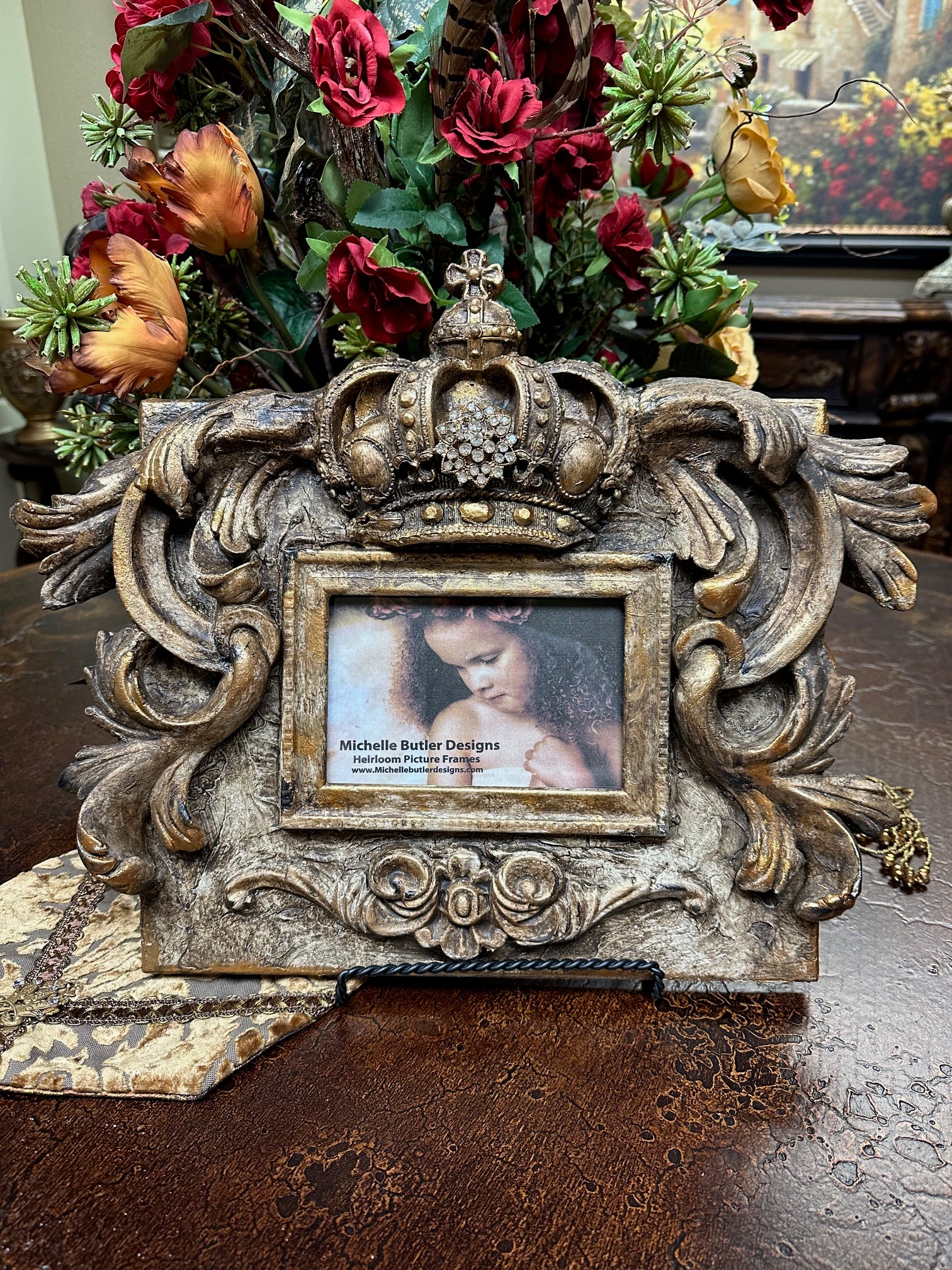 Michelle Butler Tabletop Frame with Acanthus Scrolls and Crown