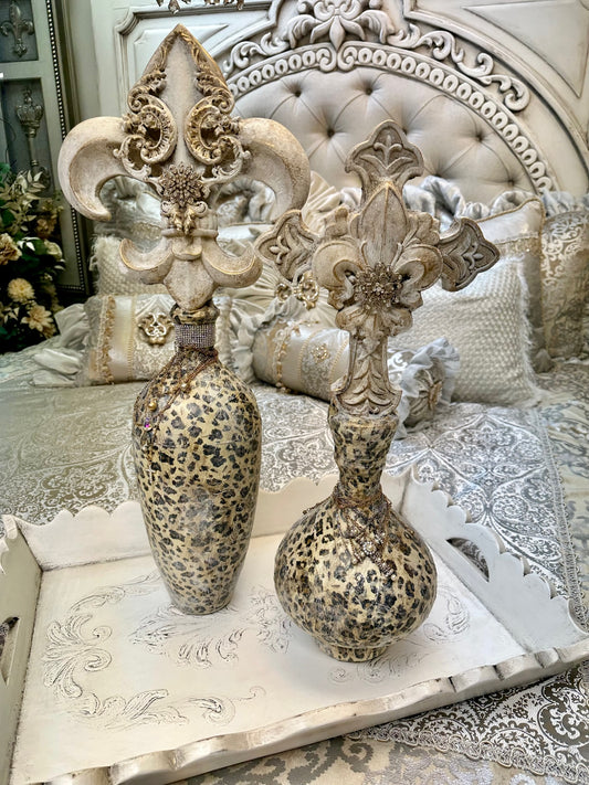 Michelle Butler Large Snow Leopard Bottles