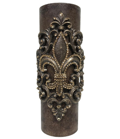Old World_style_Decorative_candles-triple_scented_candles-candle_bling-4x12_candle-fleur_de_lis-swarovski_crystals-fancy_candles-sir_olivers_by_reilly_chance