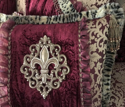 Old_world_bedding-burgundy-gold-velvet-swarovski_crystals-jaquard_fabrics-over_sized_bedding-decorative_pillows-reilly_chance_collection_grande