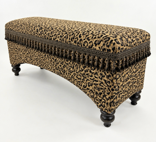 Upholstered Bench - Leopard