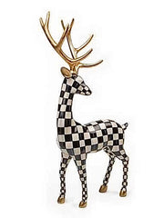 Set of 2 MacKenzie-Childs Checkmate Deer Standing and Sitting