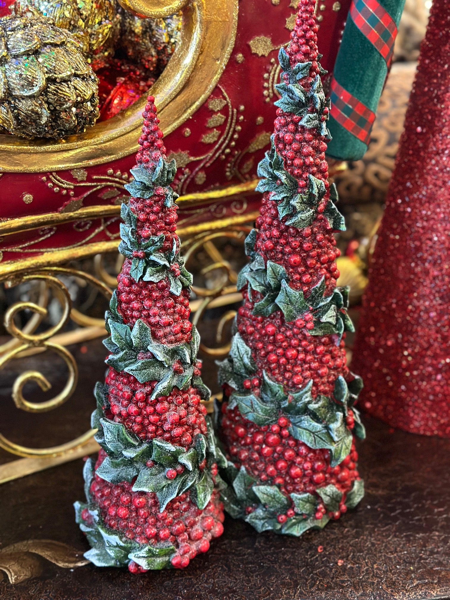 Set of 2 Holly Berry Trees