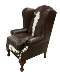 Sheridan Leather & Cowhide Wingback Chair