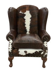 Sheridan Leather & Cowhide Wingback Chair