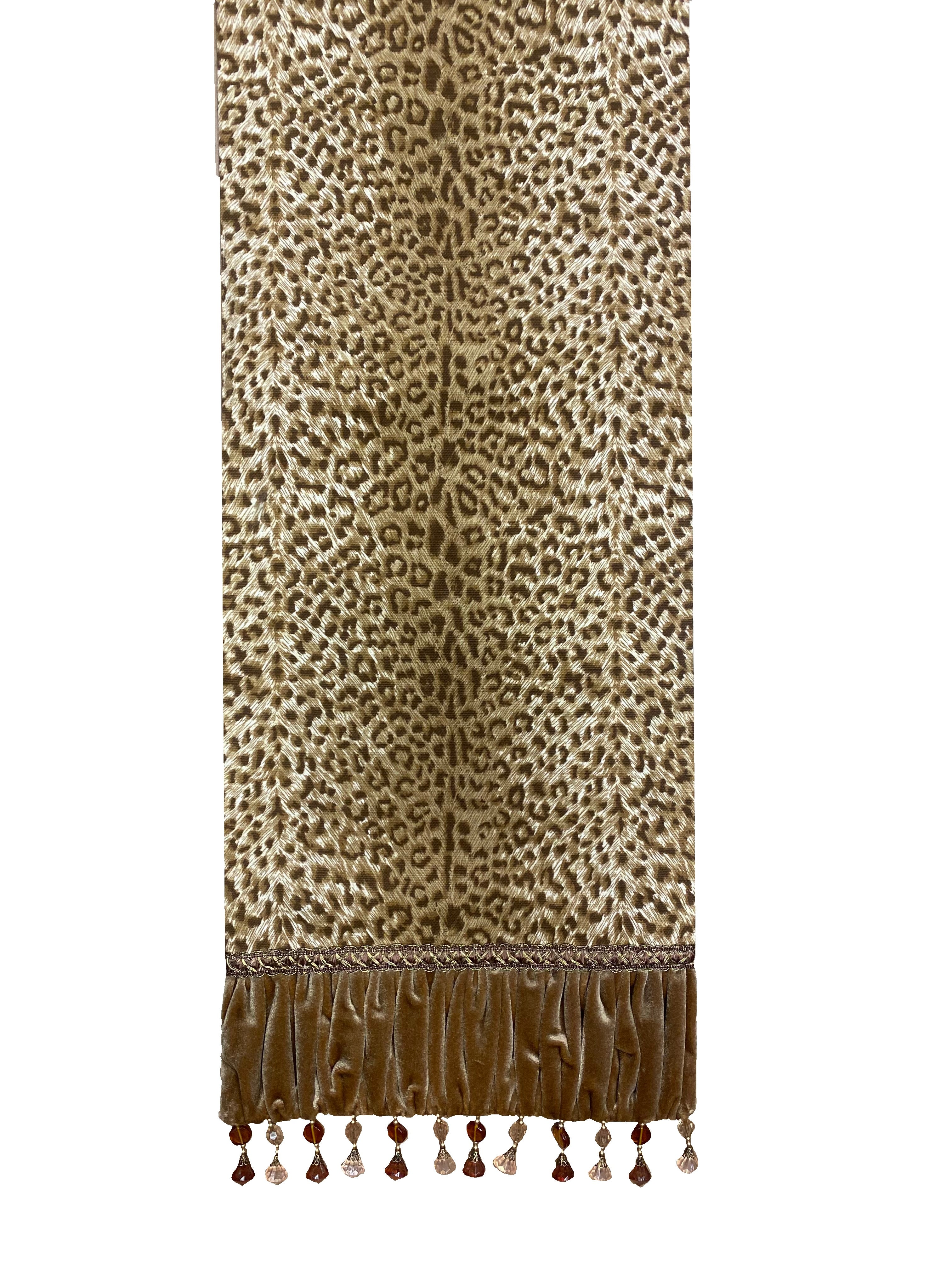 Small Decorative Gold Leopard Table Runner