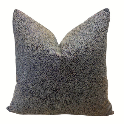 Smokey Blue Textured Velvet Luxury Decorative Pillow