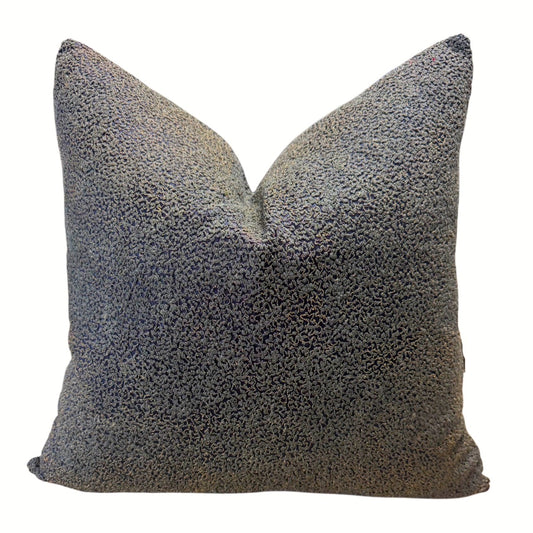 Smokey Blue Textured Velvet Luxury Decorative Pillow