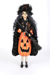 Tall Glinda Witch with Jack-o-lantern Body