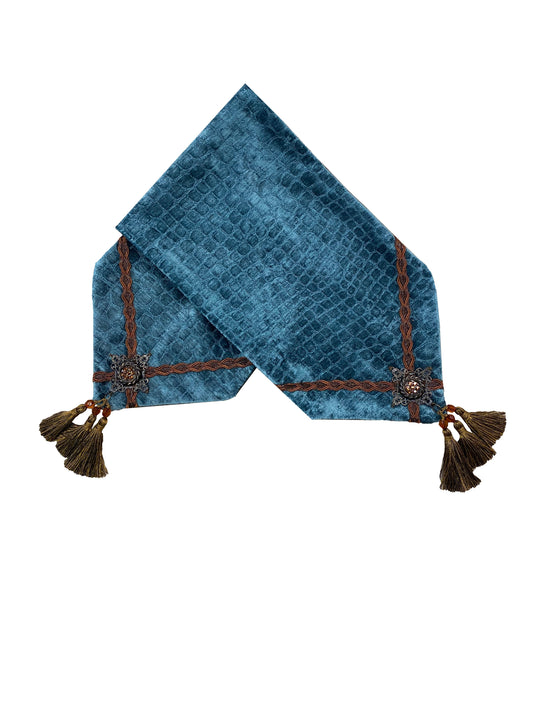 Toilet Tank Runner Turquoise Croc