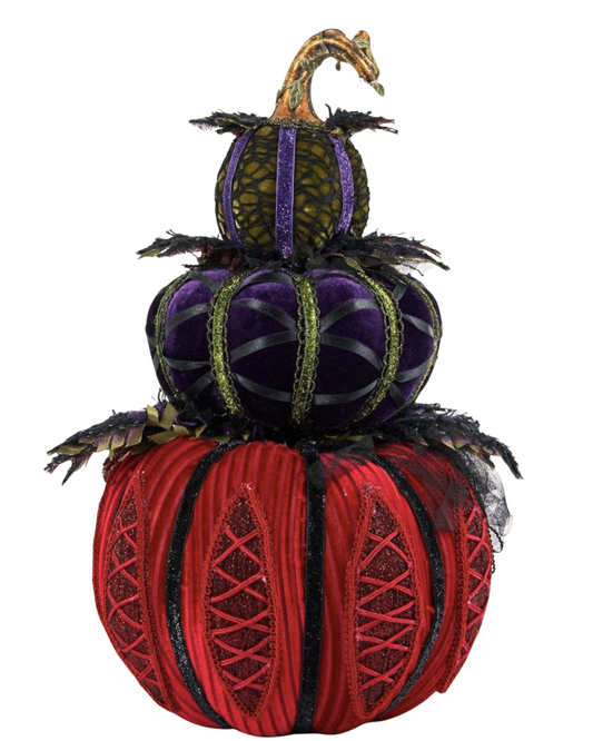 Katherine's Collection Stacked Halloween Velvet Pumpkins – 50% OFF FLASH SALE