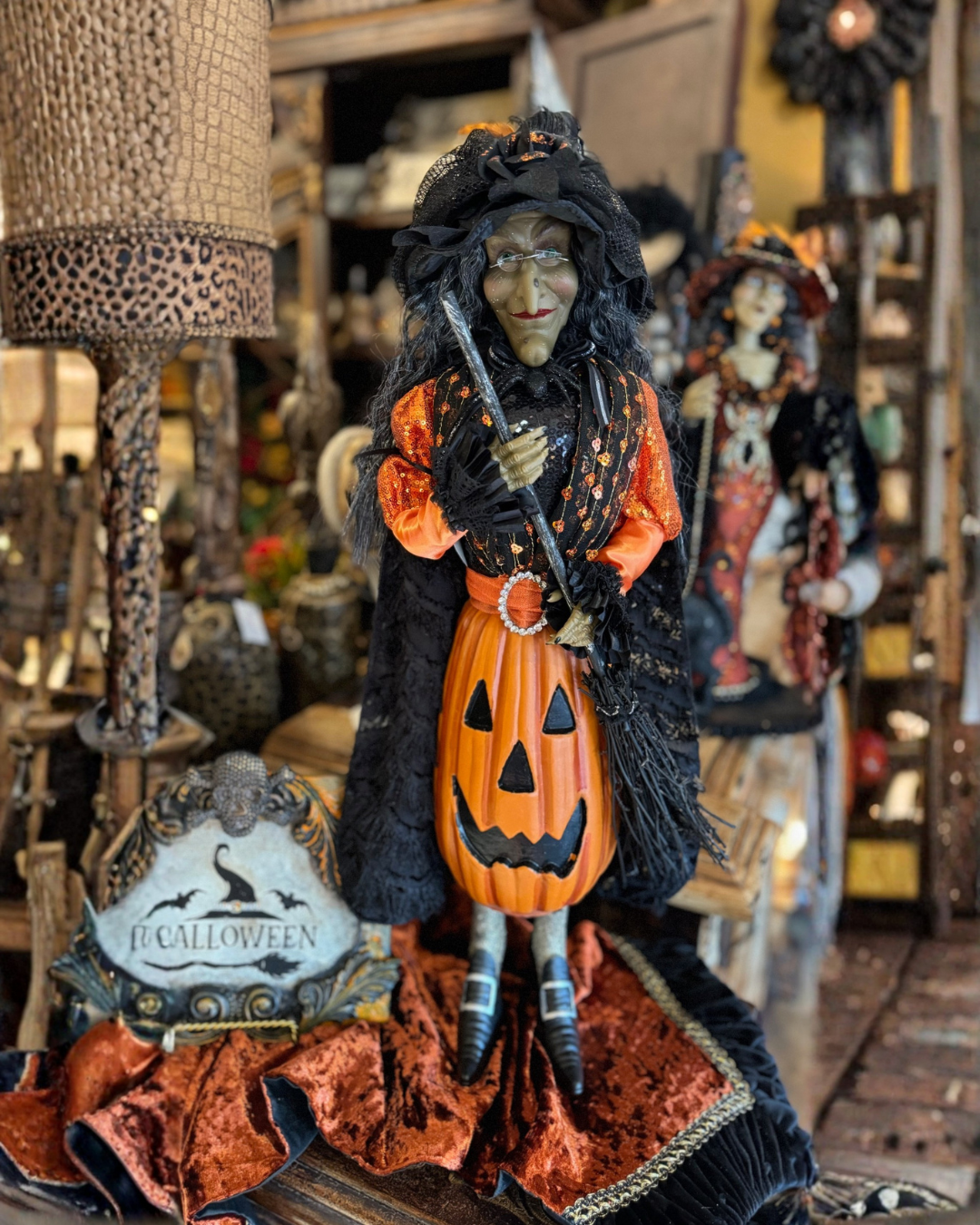 Pumpkin Body Witch Figurine (30") – 50% OFF FLASH SALE