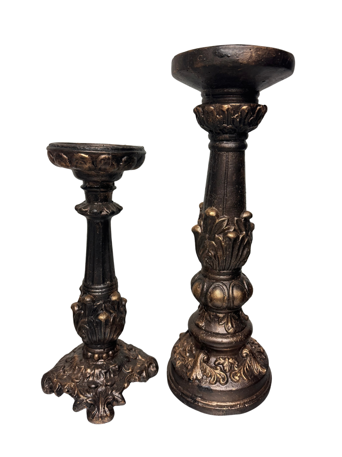 Set of Two Bronze Candle Bases