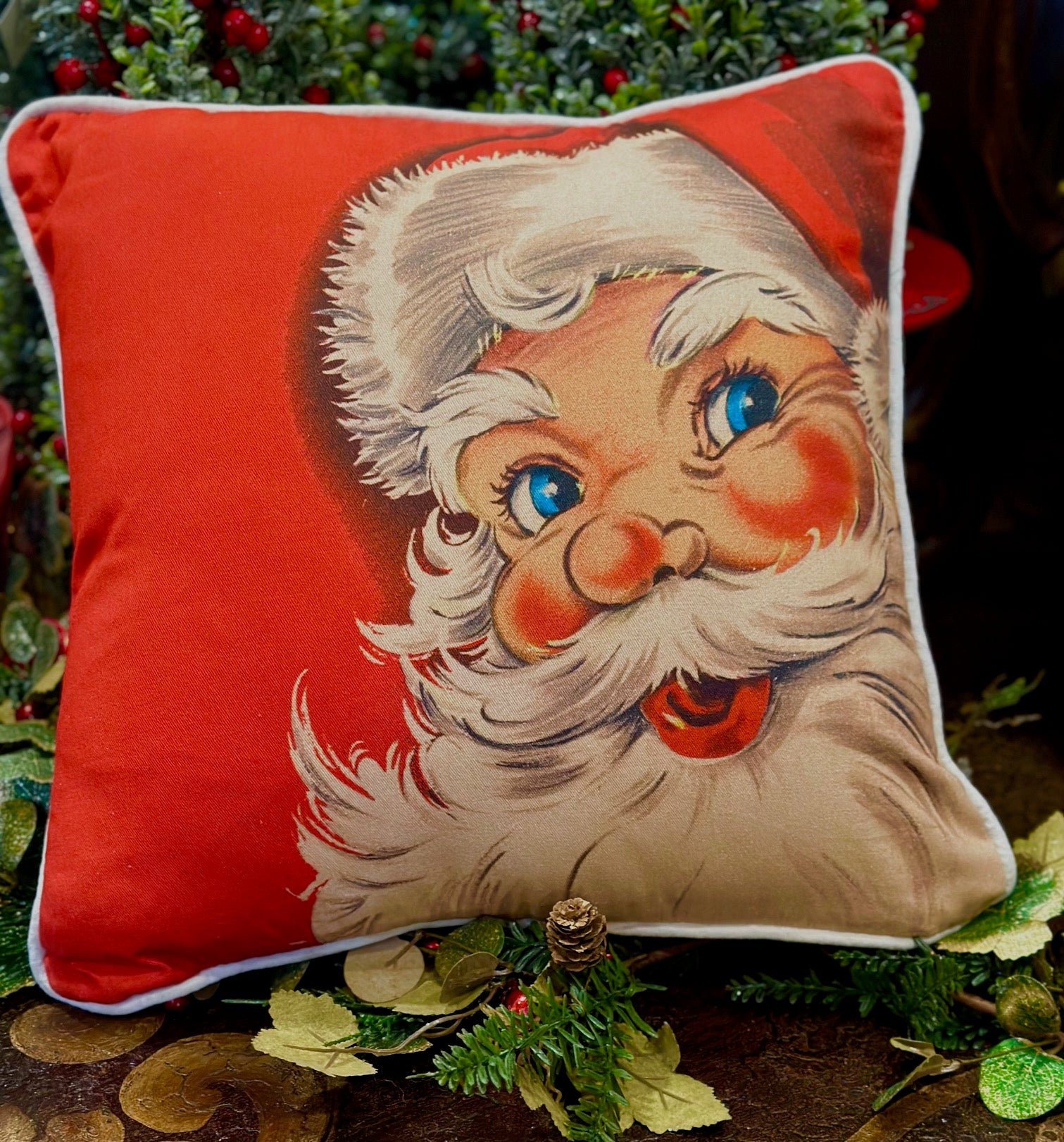 Vintage Style Santa Pillow