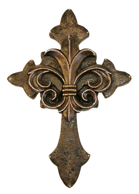 Wall_cross-fleur_de_lis-bronze-gold_swarovski_crystals-sir_olivers-reilly_chance_collection_grande
