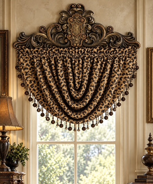Gathered Swag Valance - Leopard