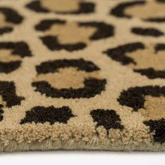 Safari Leopard Hand Tufted Rug Brown