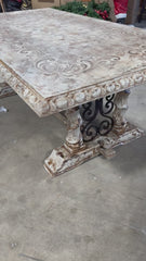 Peruvian Home Furnishings Tuscano Hand Painted Wood Dining Table Arena Finish