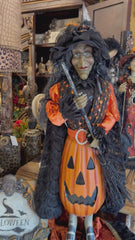 Tall Glinda Witch with Jack-o-lantern Body