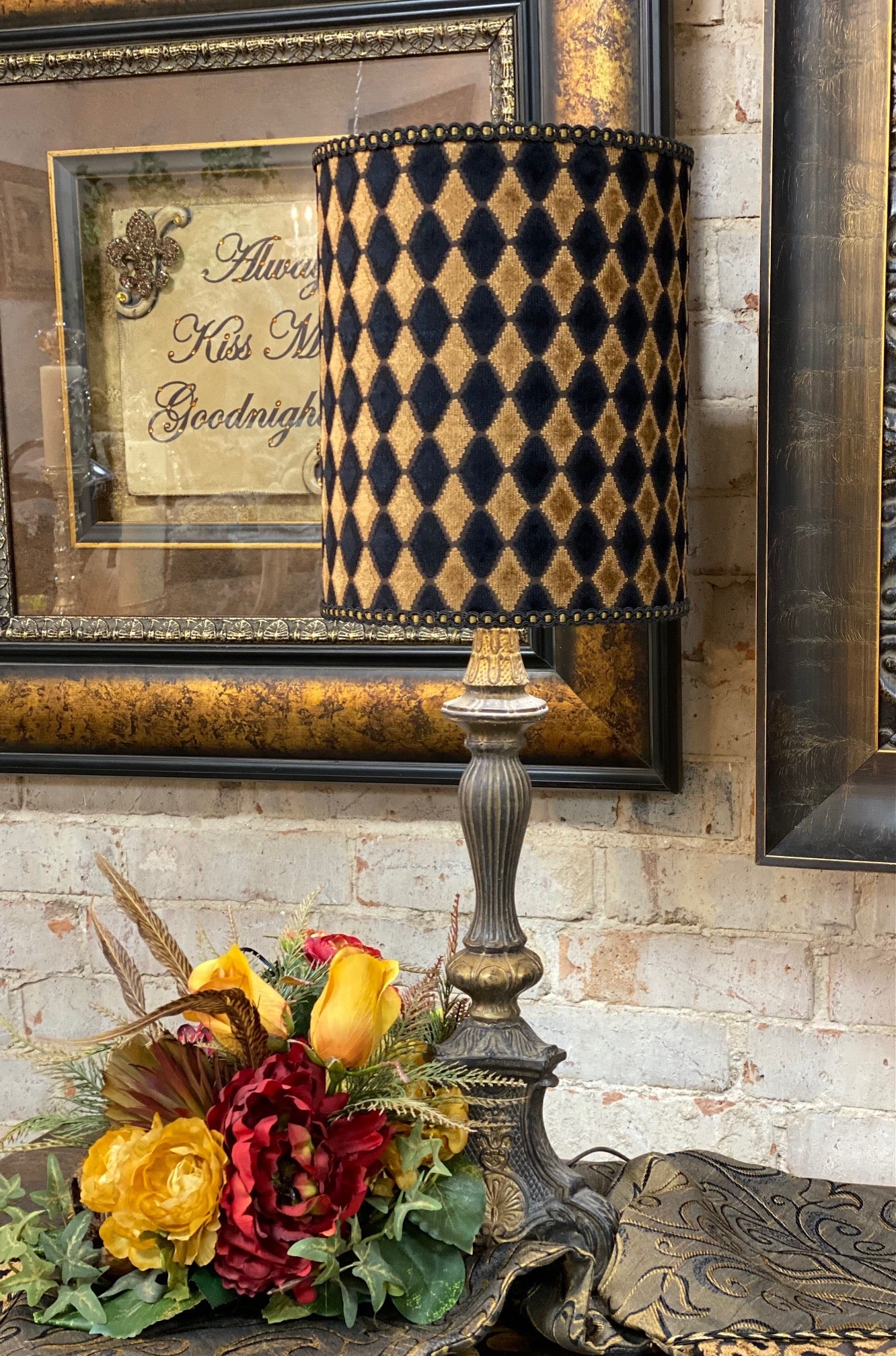 Gallery Designs Table Lamp With Harlequin Shade Lighting