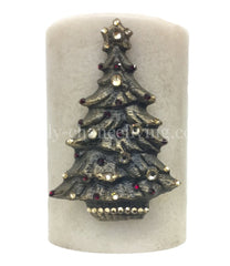 Christmas Candle Swarovski Jeweled Tree 4X6 Candles