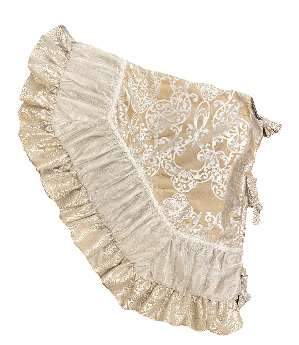 Christmas Tree Skirt Silver and Cream