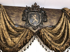 Cornice Board With Swags And Decorative Curtain Panels *available In Any Of Our Fabrics Window
