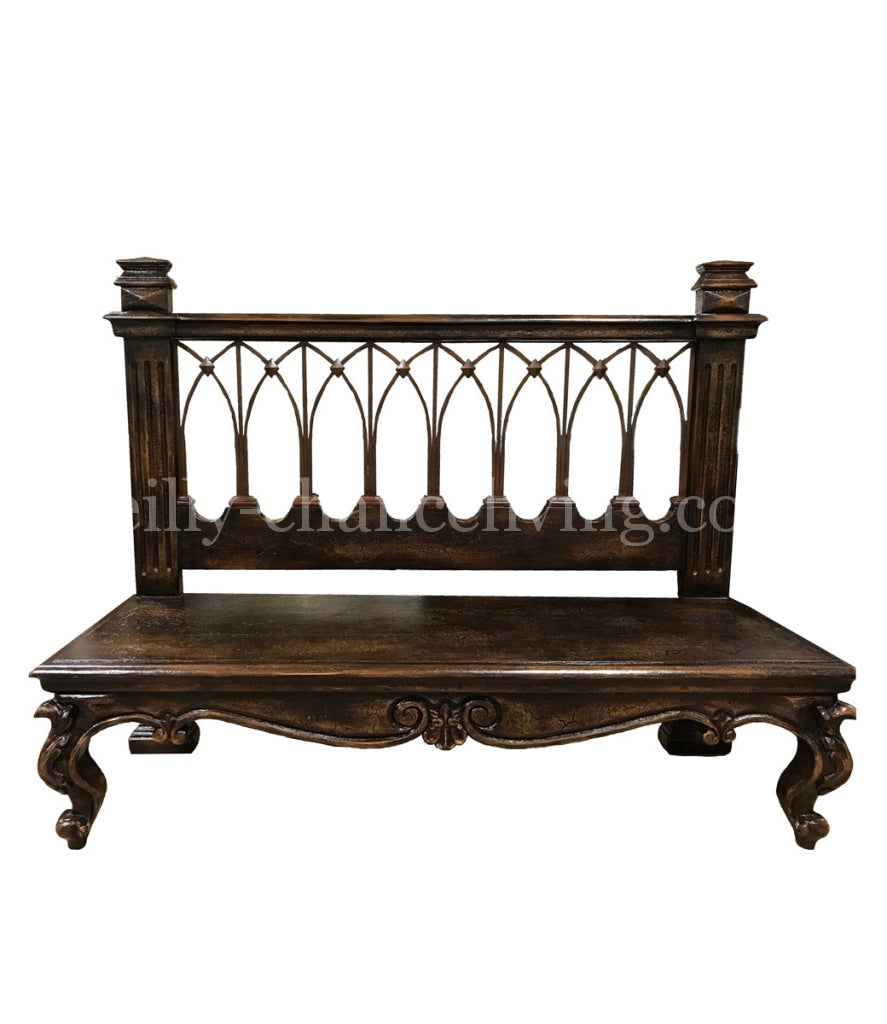 Florence Decorative Bench Wood and Iron