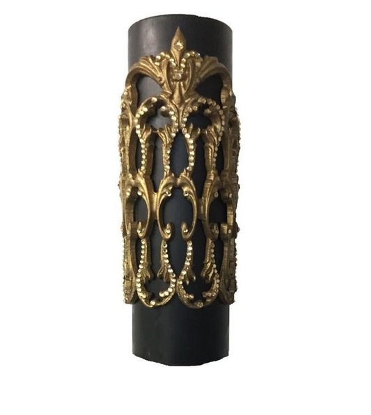 Decorative_candle-4x12 Candle_with_firescreen-jeweled_candle-triple_scented_candles-candles_with_bling-bling_candles-old_world_decor-candle_decor-reilly_chance