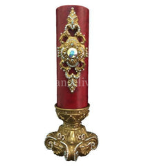 Decorative_candle-4x12_candle-candle_bling-candle_base-jeweled_candle_base-triple_scented_candle-old_world_decor-pillar_candle-reilly_chance_collection_grande