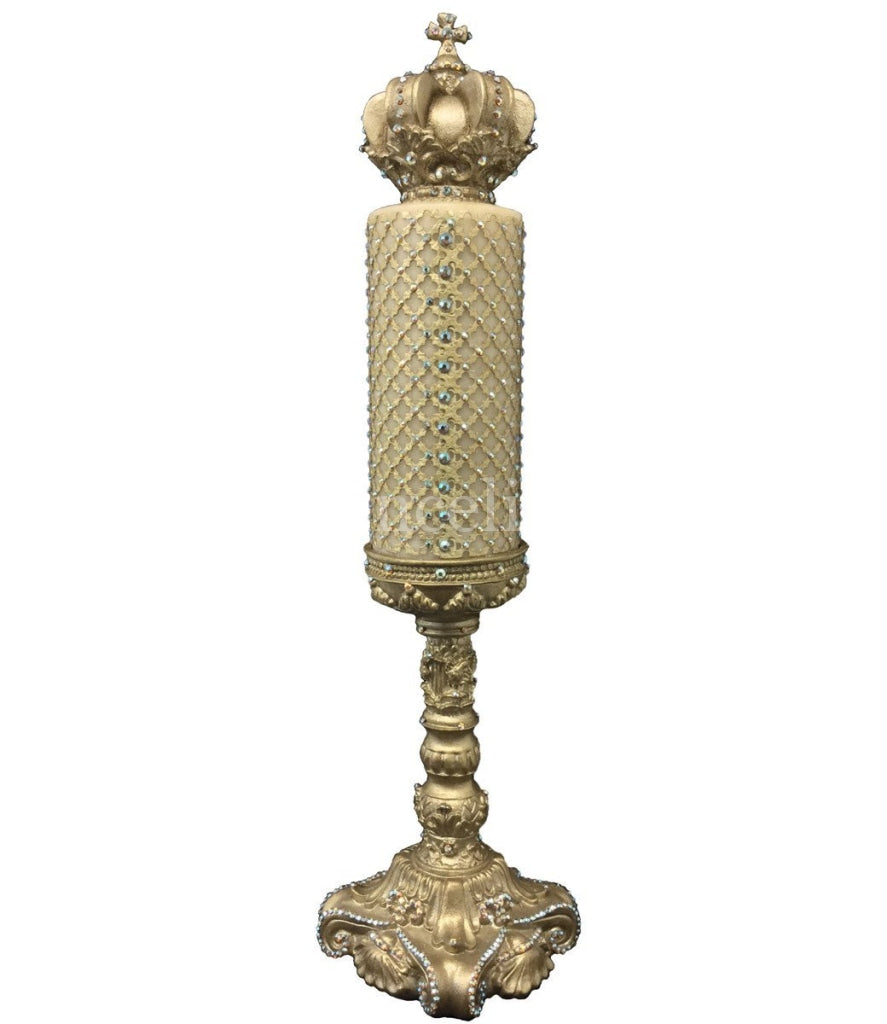 Decorative_candle-4x9-Jeweled_mesh-crown_candle_topper-12_inc_candle_base-swarovski_crystals-fancy_candles-sir_olivers_by_reilly_chance_collection