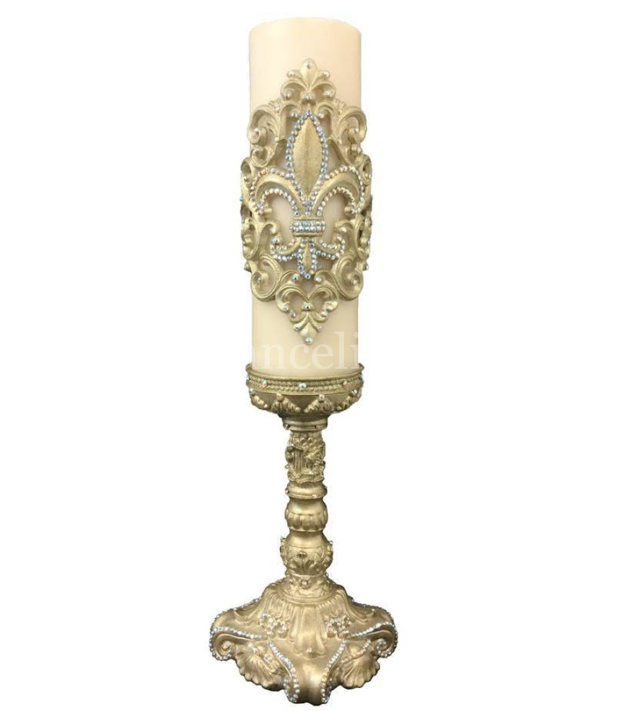 Decorative_candle-jeweled_fleur_de_lis-12_inch_candle_holder-swarovski_crystals-candle_bling-decorative_candle-sir_olivers_by_reilly_chance_collection