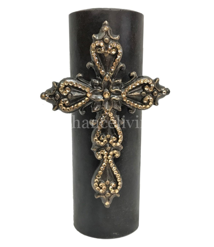 Decorative_candles-3x9_Jeweled_cross_candle-old_world_decor-triple_scented_candles-fancy_candles-reilly_chance