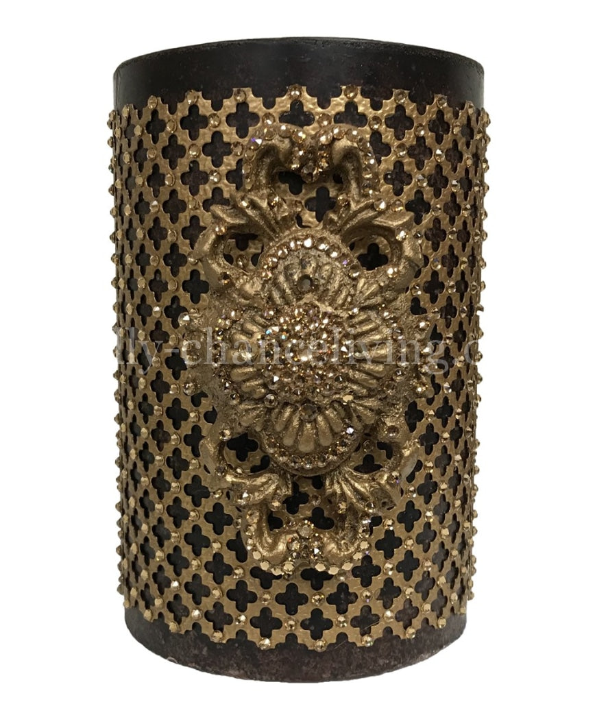 Decorative Candle 6X9 With Jeweled Mesh And Embellishment Candles