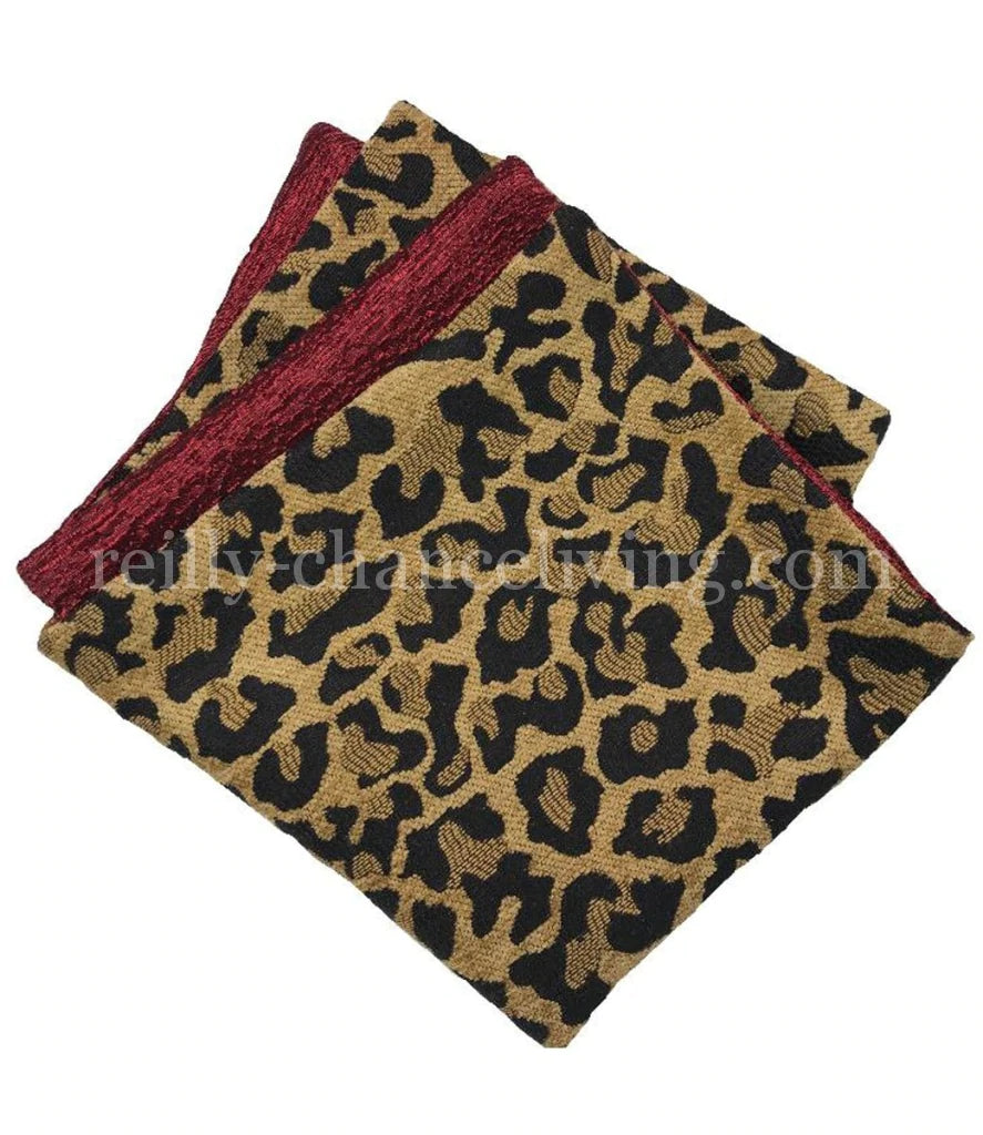 Leopard Print and Red Reversible Napkin