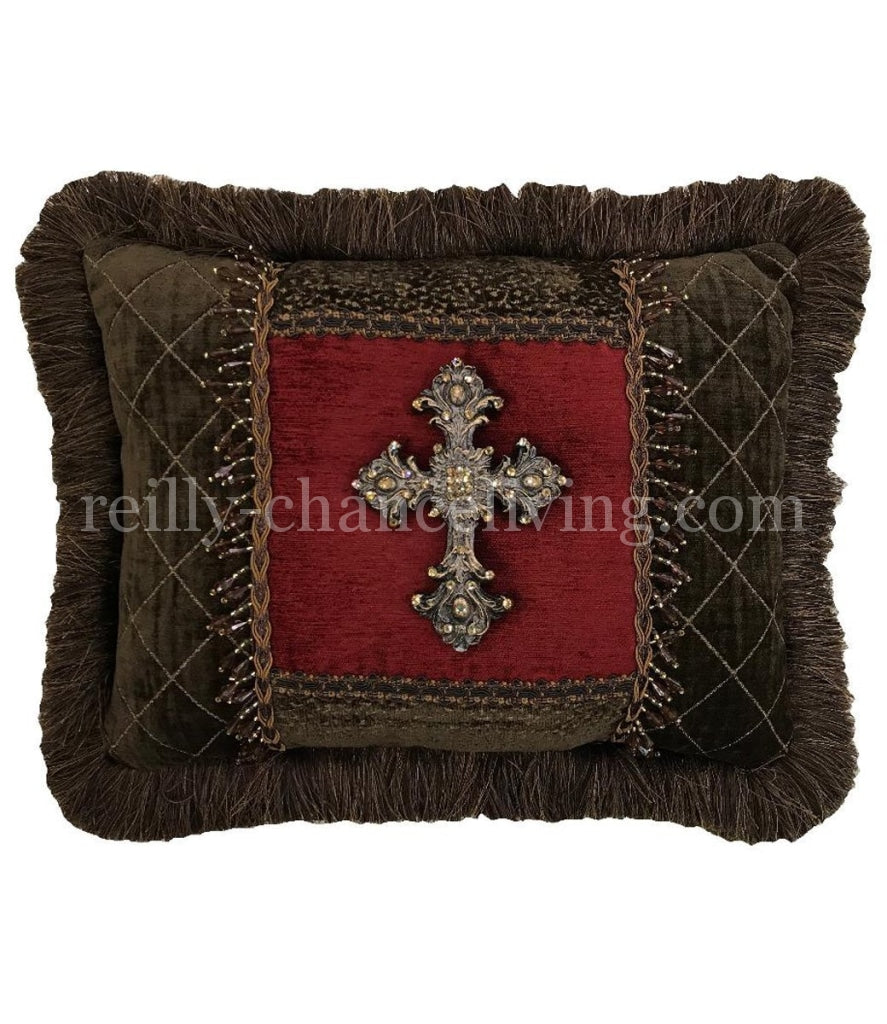 Decorative_pillow-red_and_brown_accent Pillow-old_world_style_pillows-embellished_pillows-reilly_chance