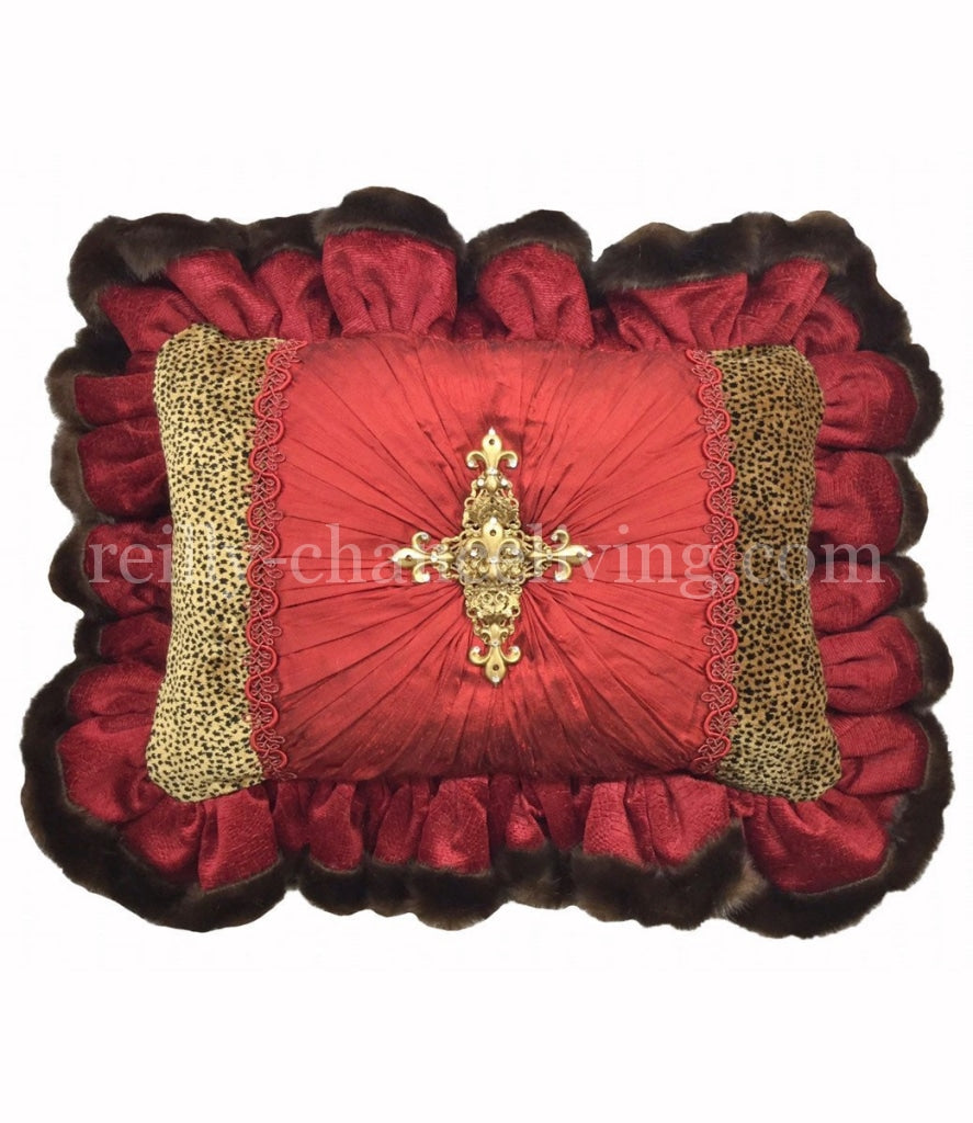 Decorative_pillow-red_silk-velvet-faux_fur-ruffled-swarovski_crystal_cross-reilly_chance_collection_grande
