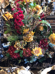 Luxury Designer Faux Floral Arrangements Large Red And Gold Reilly-Chance Home Decor Retail Store