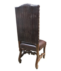 Old World Upholstered Dining Room Chairs Faux Croc Leather