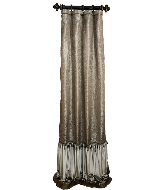 Luxury Curtain Panel Versailles Gray Damask Style #11 Window Treatment