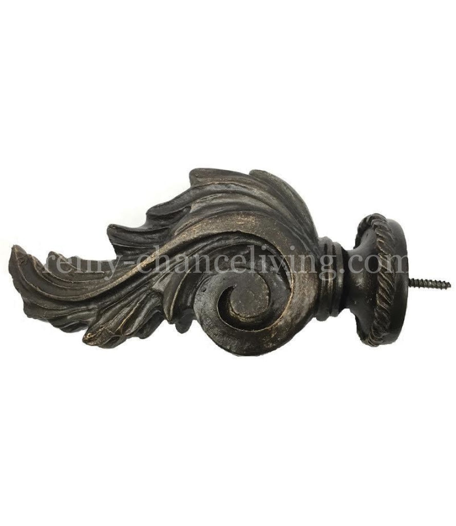 Drapery_rod_finial-acanthus-wood_pole_finial-reilly_chance_collection