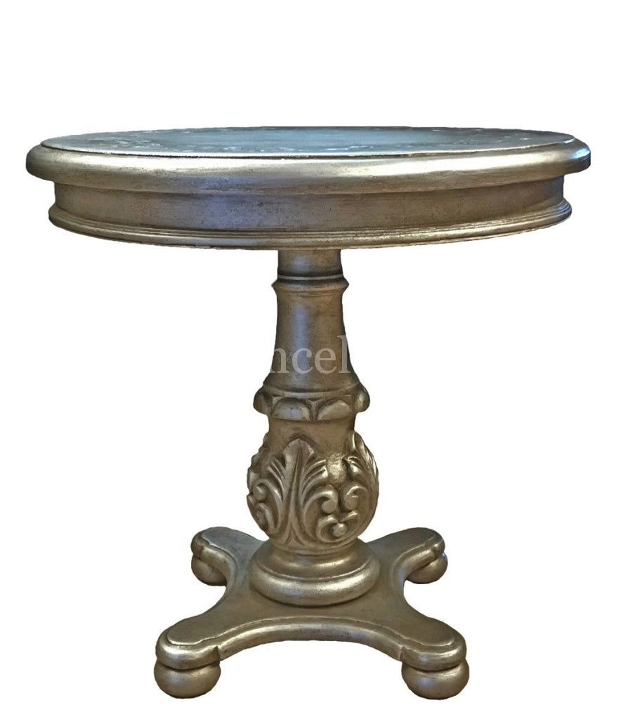 Peruvian Home Furnishings Estelle Platinum Hand Painted Wood Side Table