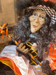 Sitting Candy Corn Witch