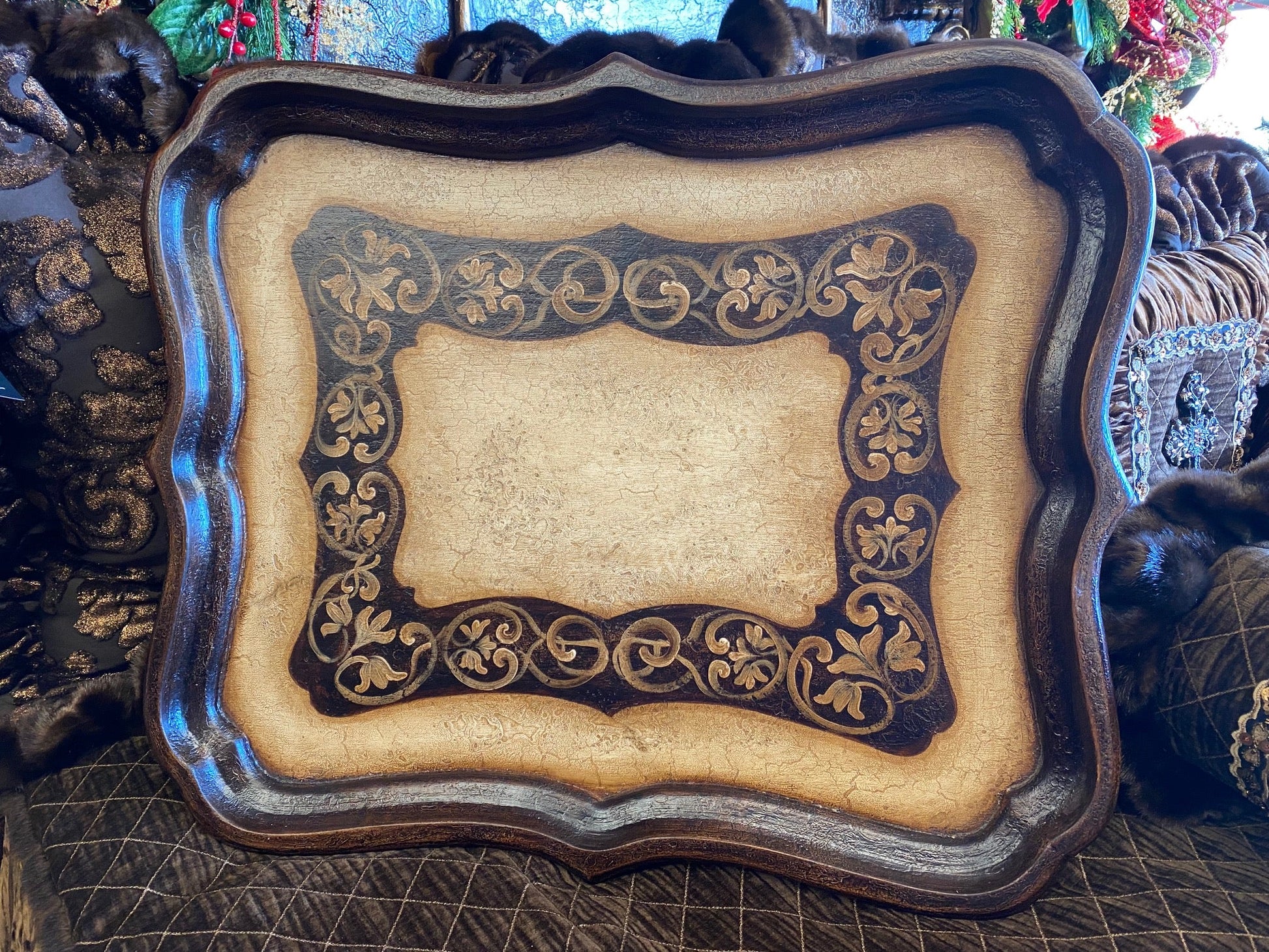 Peruvian Home Furnishings Handcrafted Decorative Wood Tray Free Shipping Reilly-Chance Decor Retail