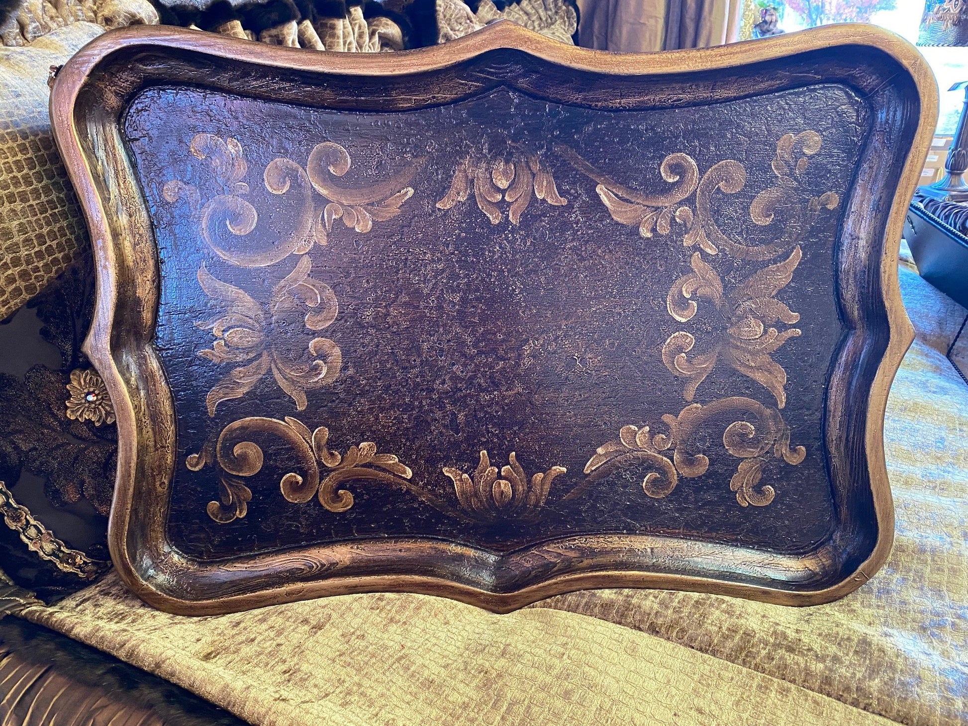 Peruvian Home Furnishings Handcrafted Decorative Tray Santander Finish Free Shipping Reilly-Chance