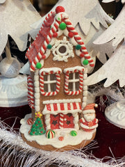 Lighted Gingerbread House with Santa