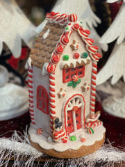 Lighted Gingerbread House with Snowman